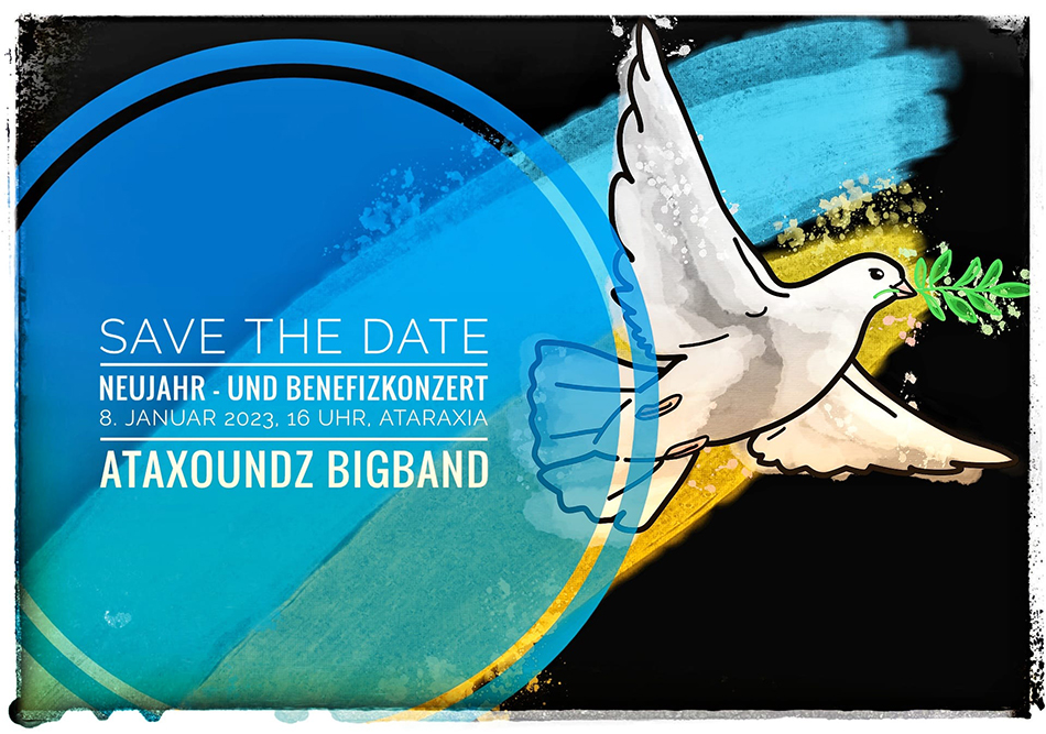 Ataraxia: Neujahrs- und Benefizkonzert mit der Bigband AtaXoundZ am Sonntag, 8. Januar 2023 um 16&nbsp;Uhr