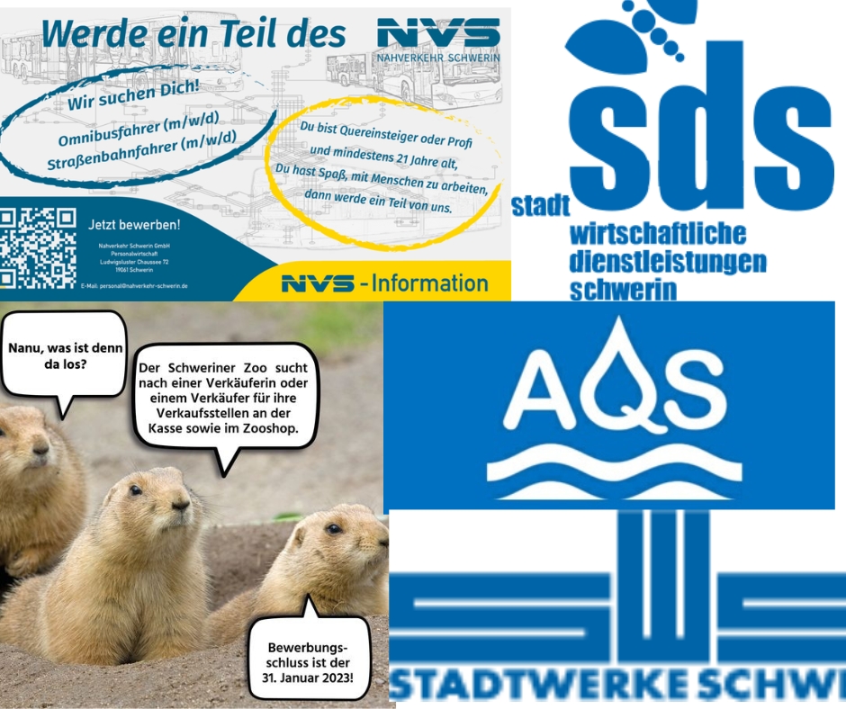 Neues Jahr! Neuer Job? Und das in Schwerin? Zoo, Aqua, SDS, Nahverkehr suchen 2023 nach&nbsp;Personal.