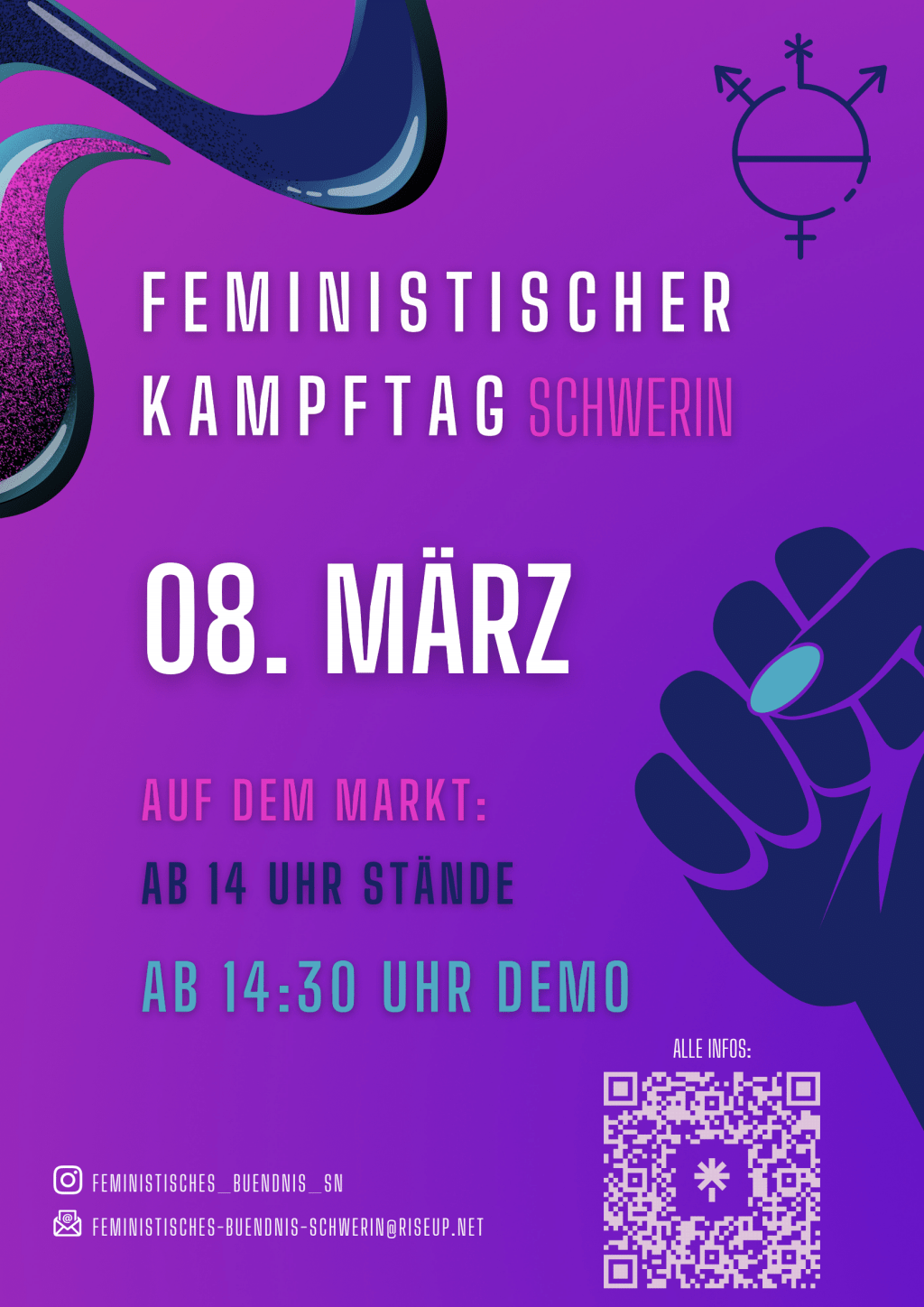 Blumen reichen nicht aus. Bündnis ruft zum 8. März zur Frauentags-Demo und zu Aktionen in Schwerin&nbsp;auf.