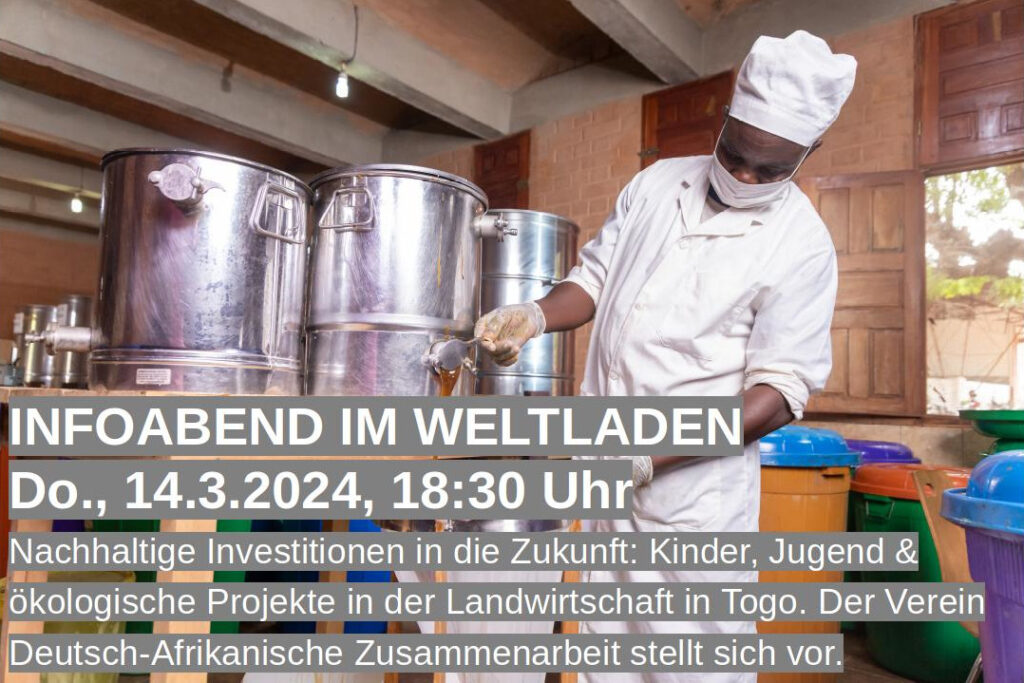 Weltladen lädt zum Infoabend „Nachhaltige Investitionen in die Zukunft: Kinder, Jugend, ökologische Projekte in der Landwirtschaft in&nbsp;Togo“