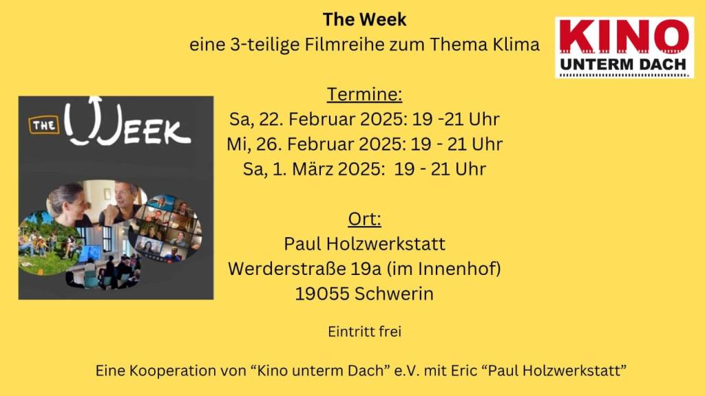 Veranstaltungshinweis: „The Week“ – 3-teilige Veranstaltungsreihe zum Thema&nbsp;Klima