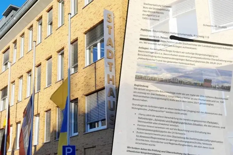 Mehr Bürgerbeteiligung gefordert! Bürgerinitiative reicht Petition zum Bauvorhaben an der Hafenpromenade&nbsp;ein.