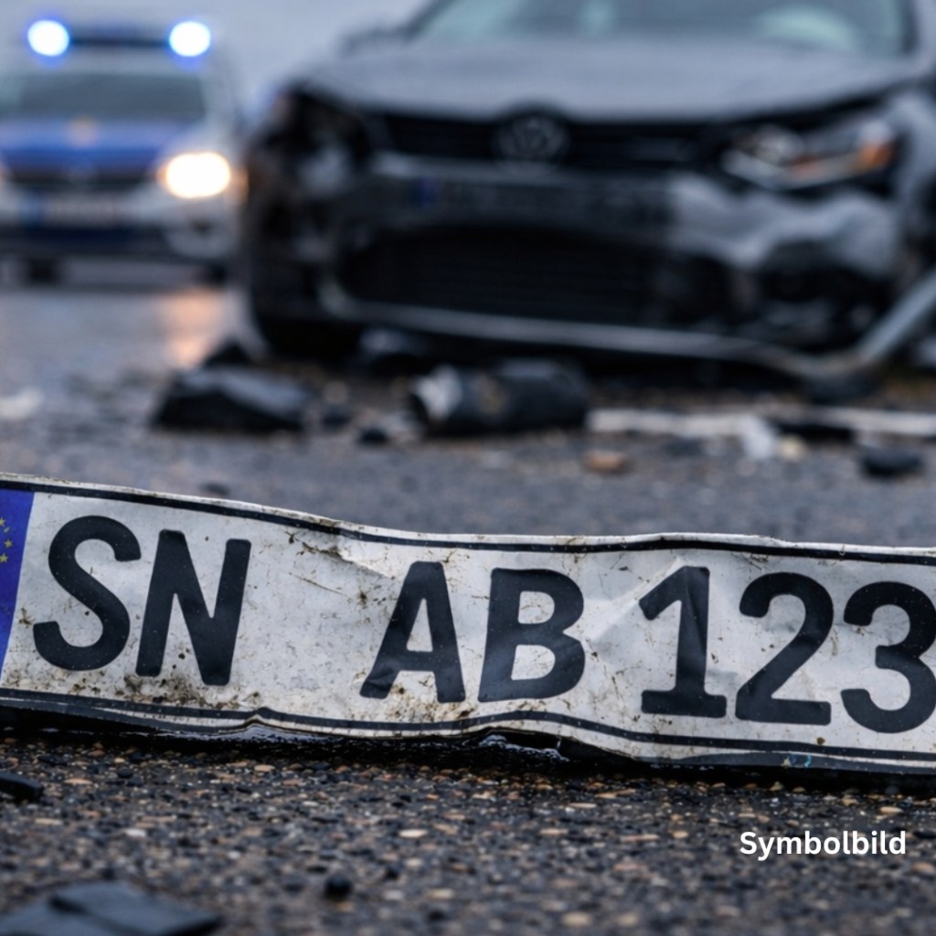 Die Spur lag buchstäblich auf der Straße: Unfallflucht-Fahrer lässt „Visitenkarte“ zurück.