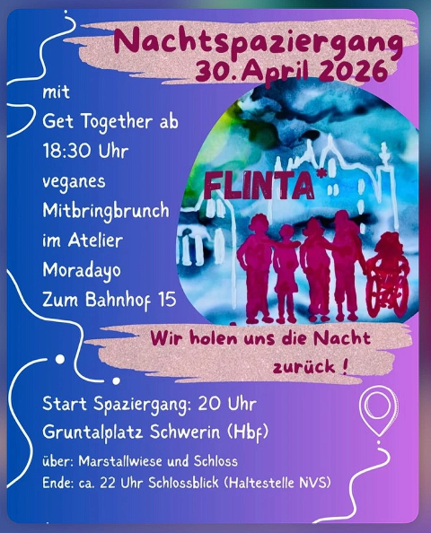 Erst Get-together, dann Nachtspaziergang: Aktion am 30. April in&nbsp;Schwerin