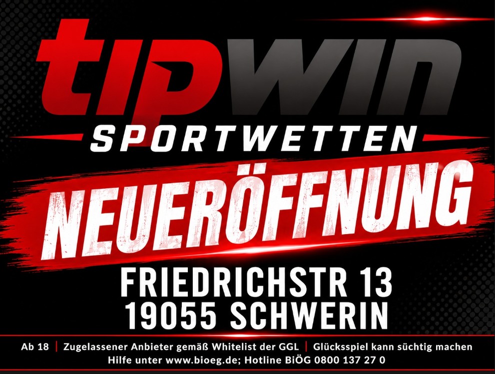 Anzeige: Sportwettbüro Tipwin in der Friedrichstraße 13