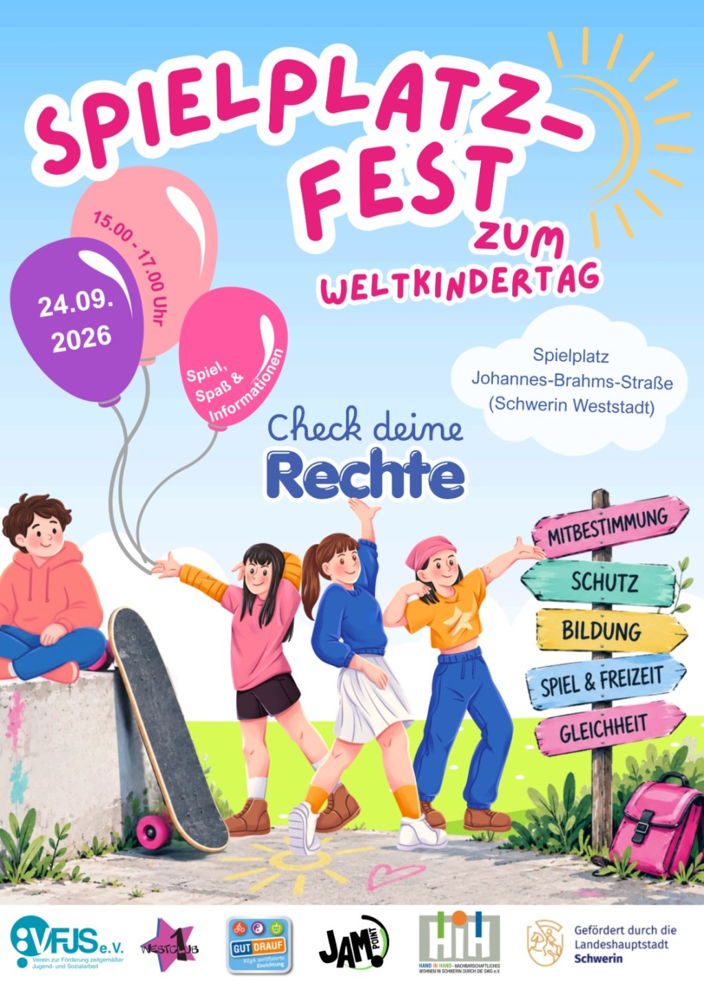 „Check deine Rechte!“: Spielplatzfest zum Weltkindertag in der&nbsp;Weststadt