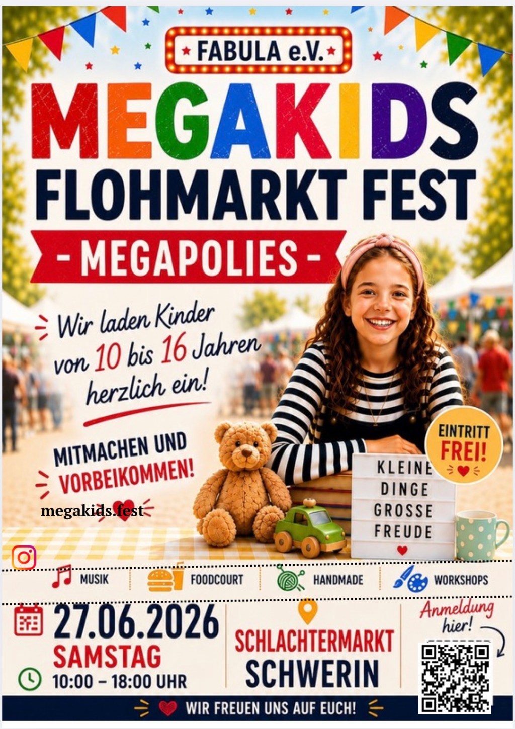 Schwerin: Kinderflohmarkt-Fest auf dem Schlachtermarkt