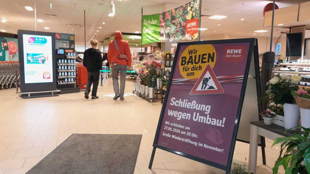 REWE in der Burgsee-Galerie schließt Ende Juni für Umbau bis&nbsp;November