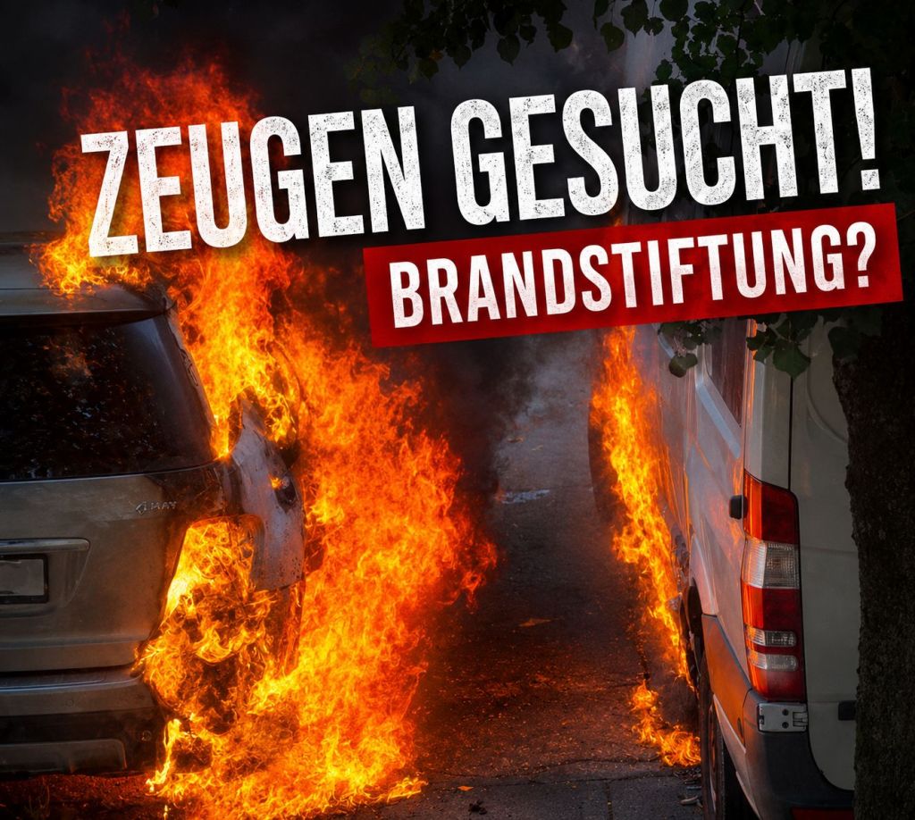 Brandstiftung? Polizei sucht Zeugen nach Brand von zwei&nbsp;Fahrzeugen!