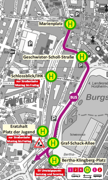 Platz der Jugend wird zur Geduldprobe. Gleisbau am Platz der Jugend: Busse fahren Umleitung, Bahnen am Wochenende mit&nbsp;Ersatzverkehr