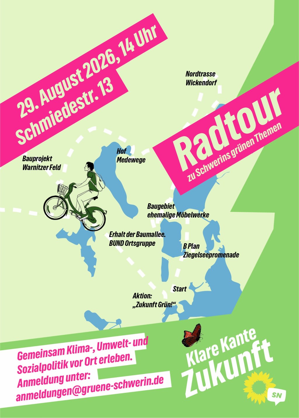 Mit dem Fahrrad durch den Schweriner Norden: Grüne stellen Stadtentwicklung auf den&nbsp;Prüfstand