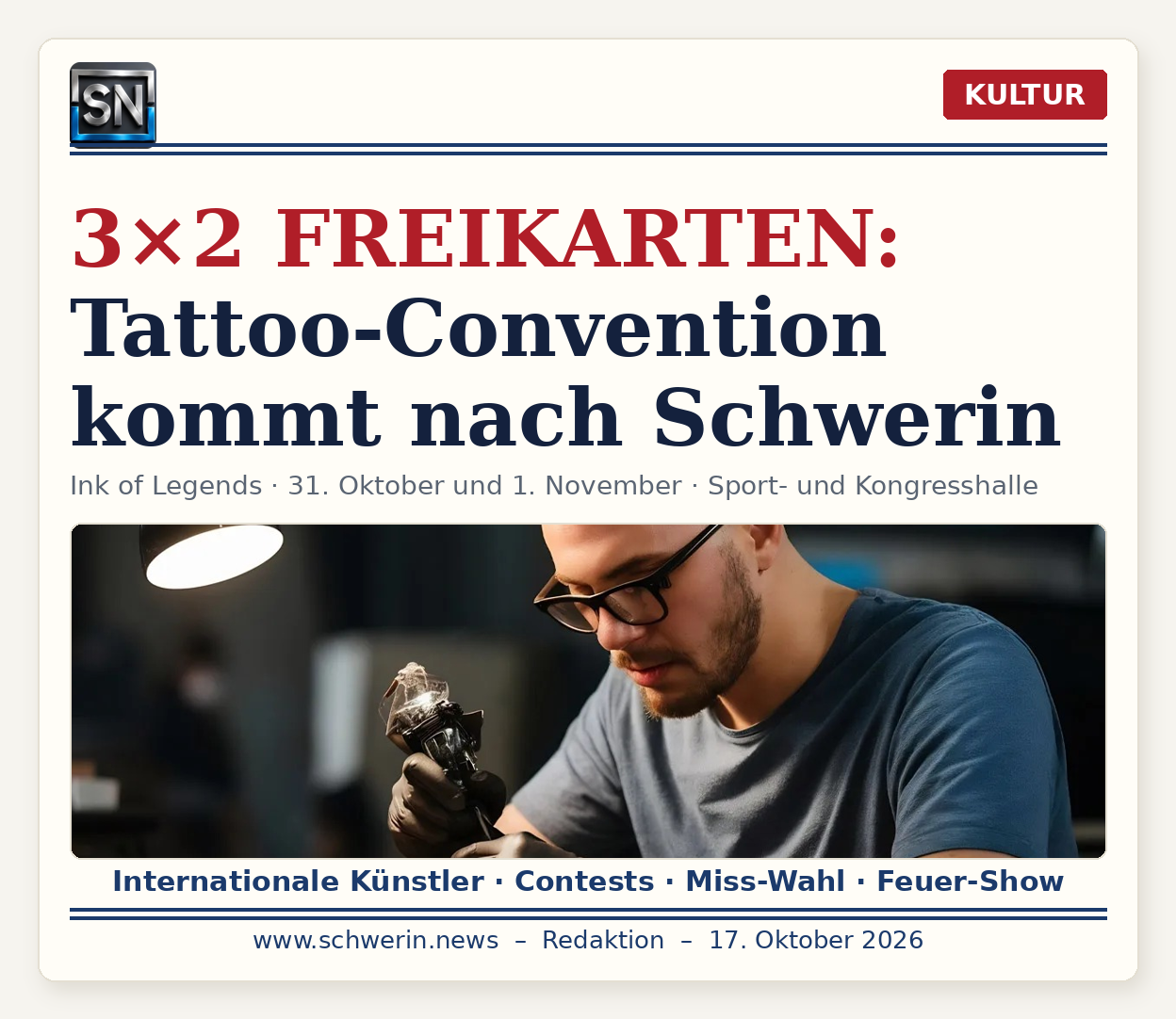 Anzeige: Ink of Legends – 3×2 Freikarten zu gewinnen