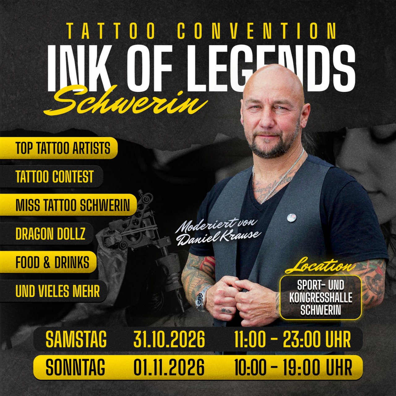 Anzeige: Ink of Legends Tattoo Convention Schwerin, 31.10. und 01.11.2026