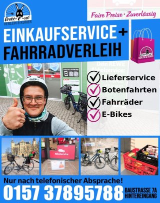 Anzeige: Draht-E-sel Verleih & Kurier – Einkaufsservice und Fahrradverleih