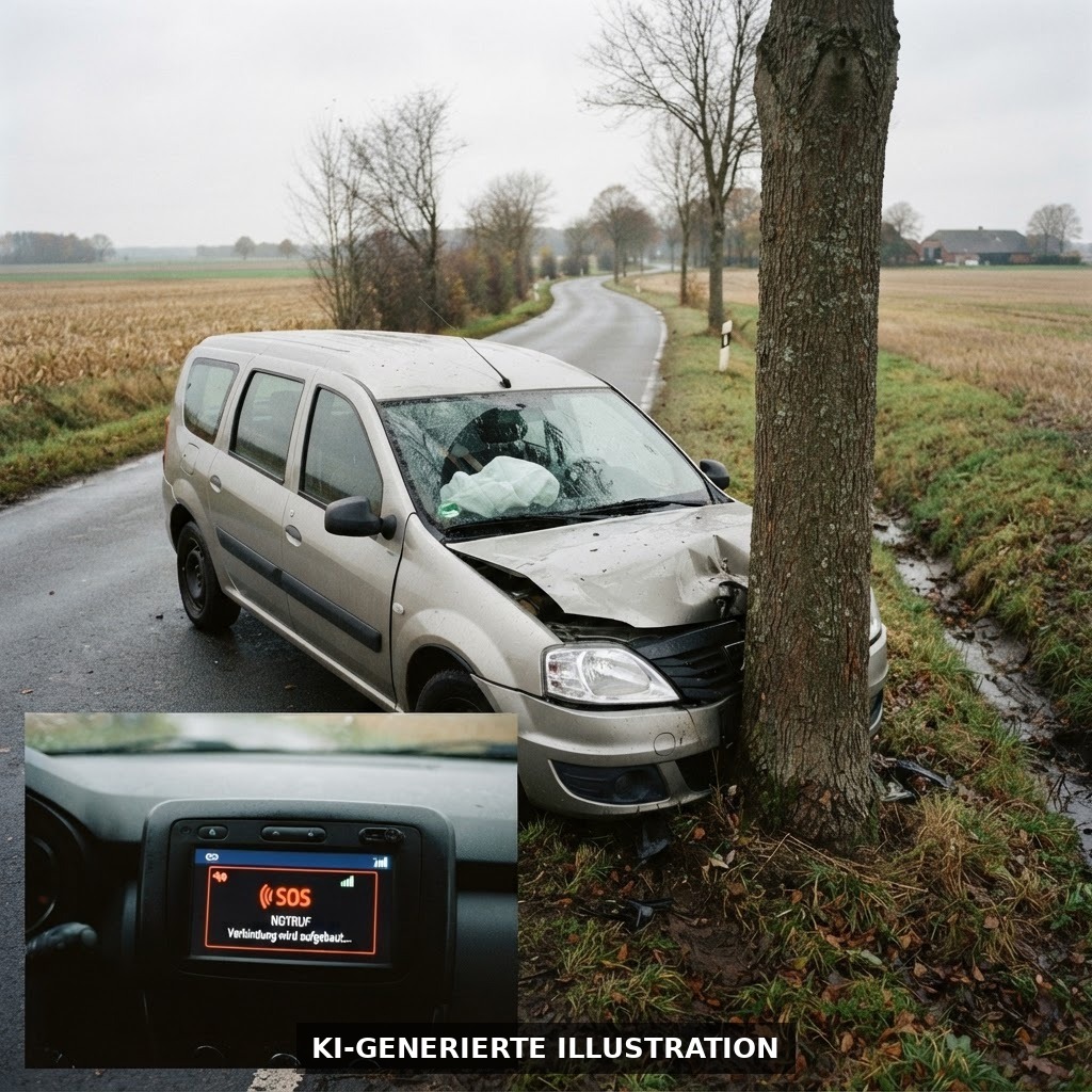 Auto meldet nach Unfall selbst den Notruf: Polizei findet betrunkene Fahrerin im&nbsp;Gebüsch