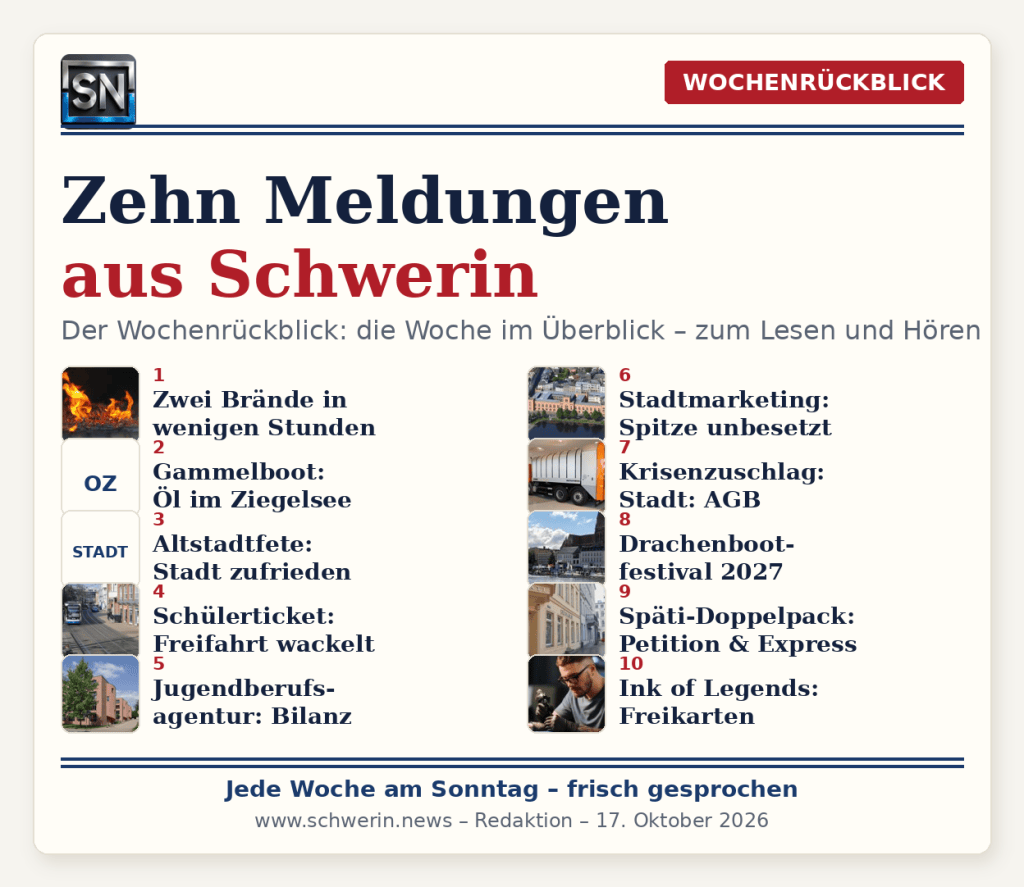 Wochenrückblick: Zehn Meldungen aus Schwerin – und die Woche, die&nbsp;kommt
